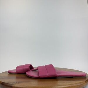 New NWOB Womens Beek Sugarbird Slip On Leather Pink‎ Cushioned Slides Size 9 M